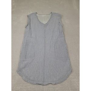 Occasionally Made Dress Womens Small Striped Nautical Cap Sleeve Pockets